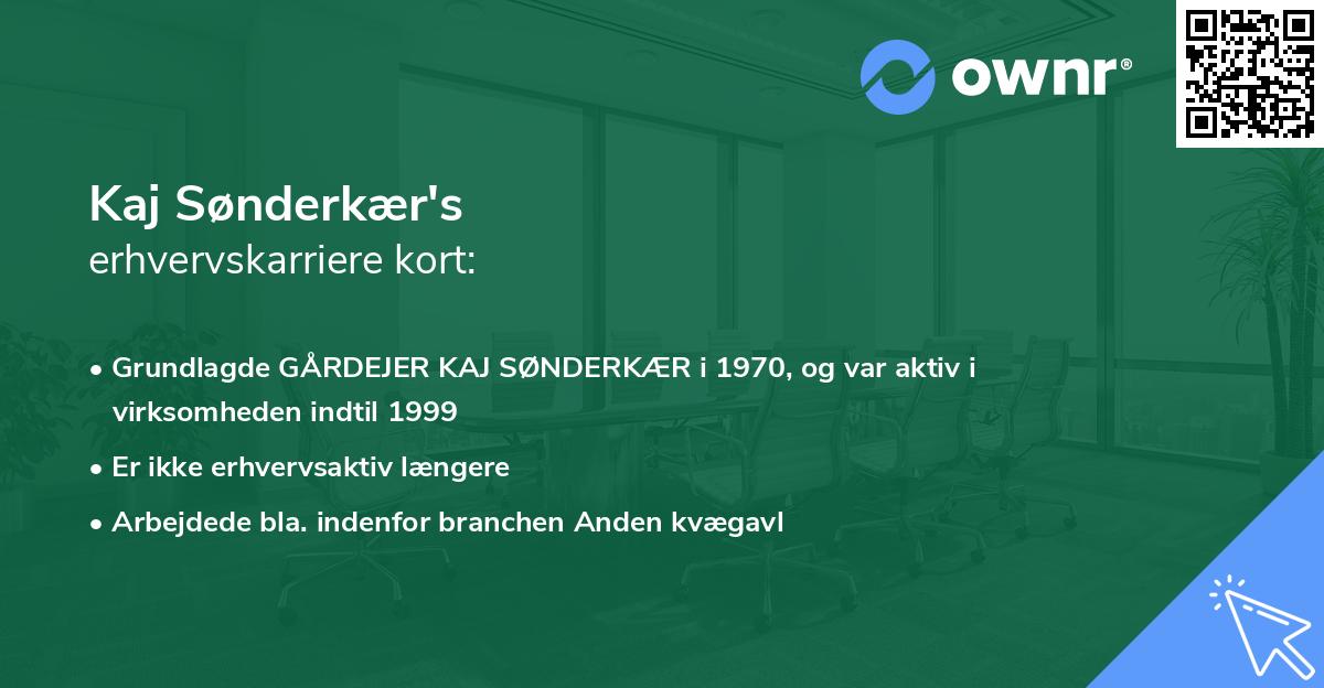Kaj Sønderkær's erhvervskarriere kort