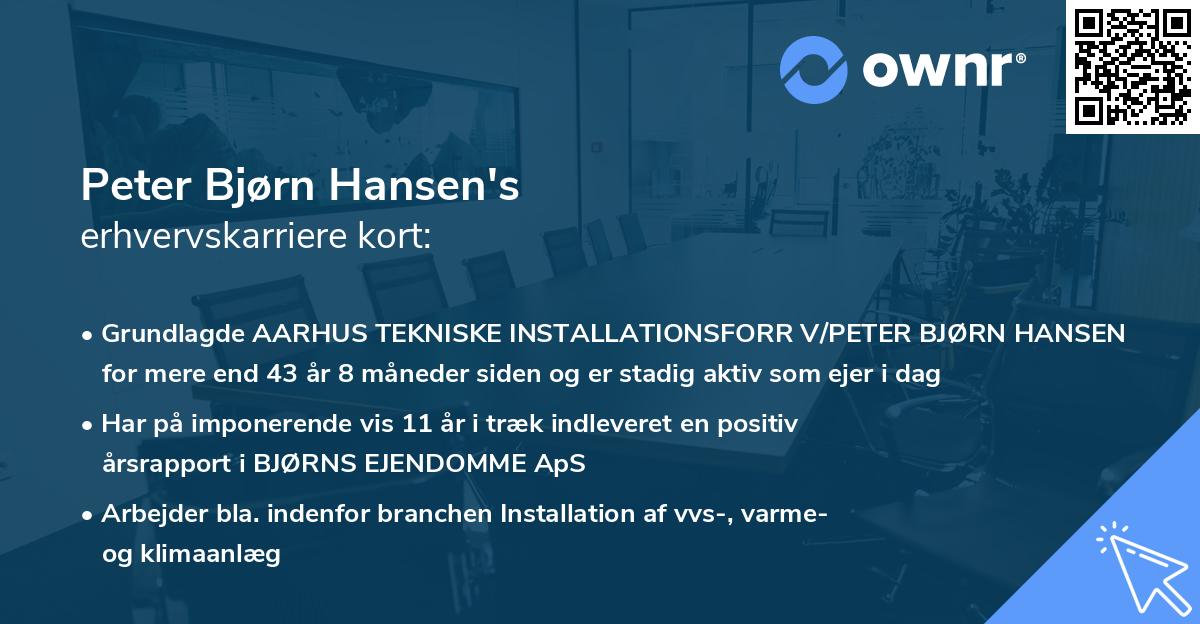 Peter Bjørn Hansen's erhvervskarriere kort