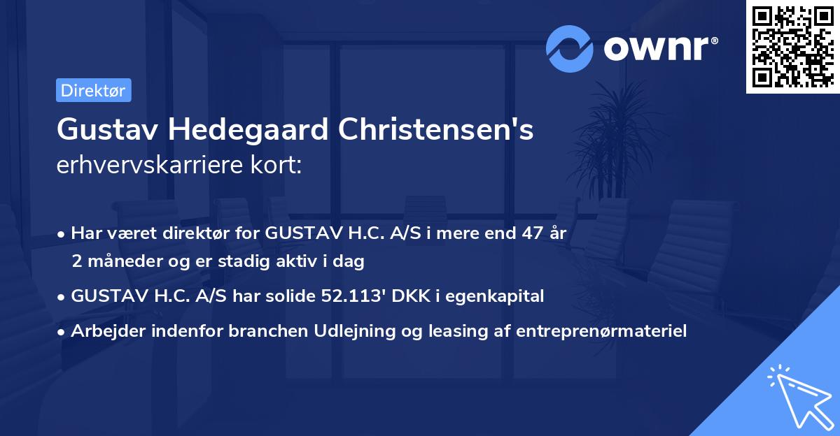 Gustav Hedegaard Christensen's erhvervskarriere kort