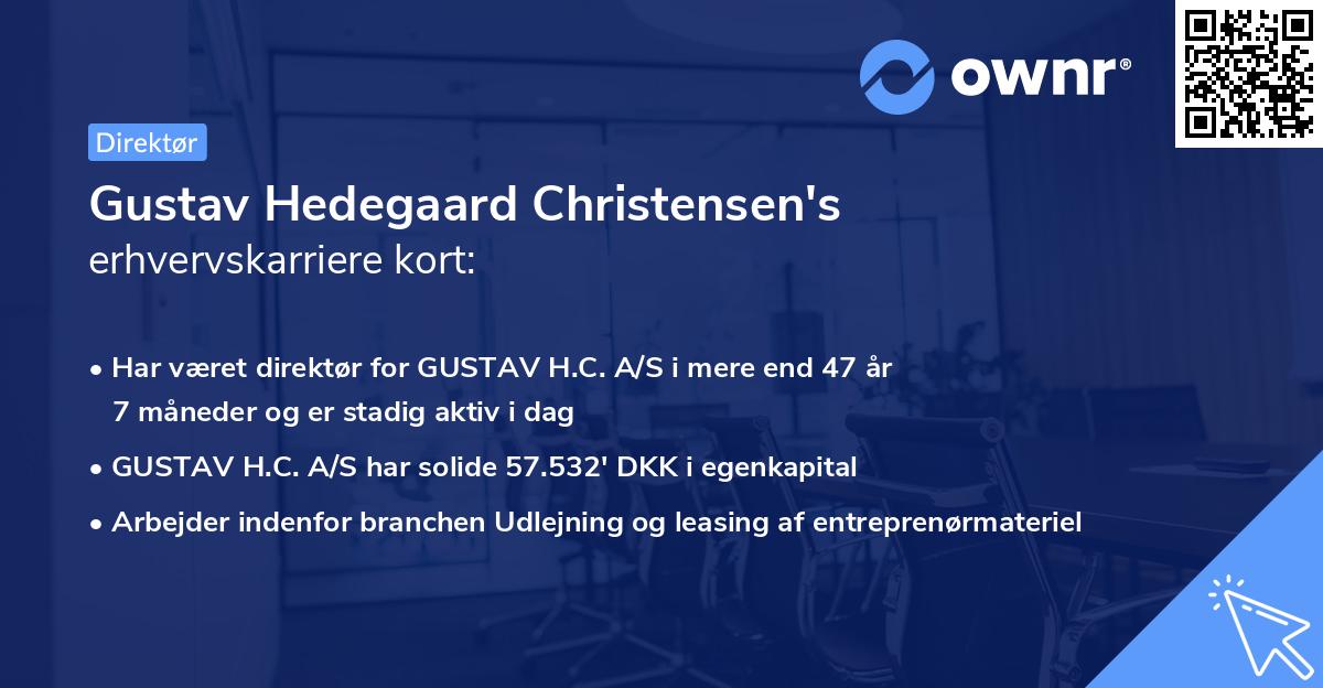 Gustav Hedegaard Christensen's erhvervskarriere kort