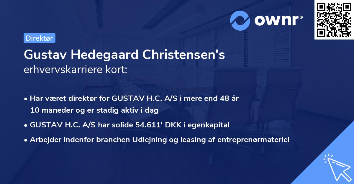 Gustav Hedegaard Christensen's erhvervskarriere kort