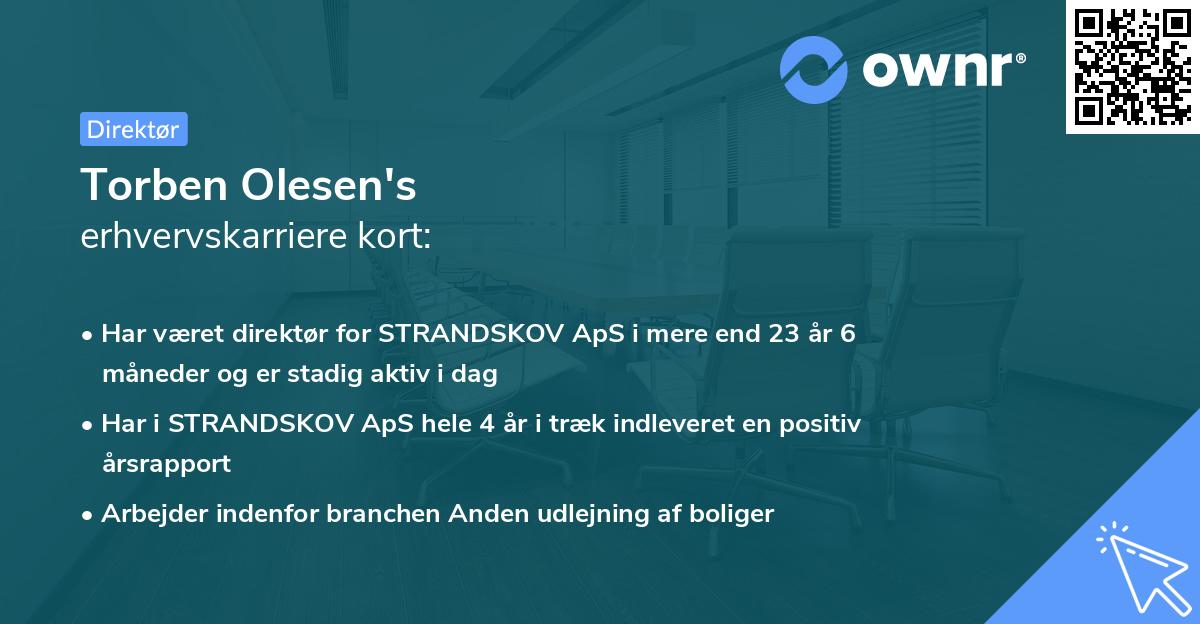 Torben Olesen's erhvervskarriere kort