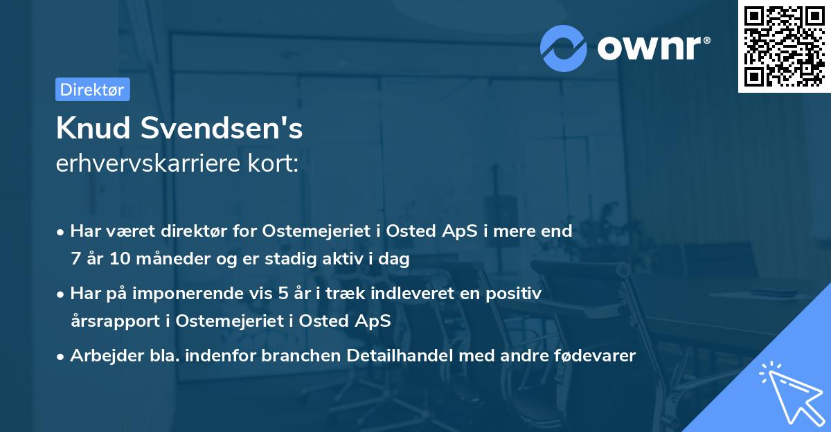 Knud Svendsen's erhvervskarriere kort