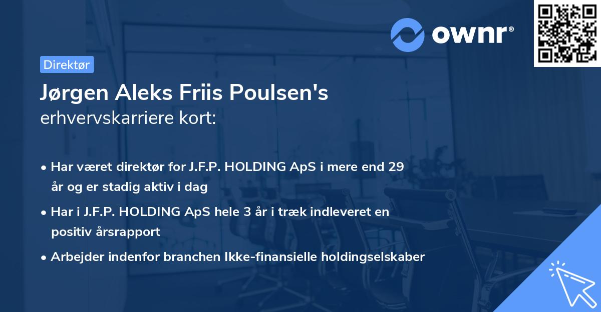 Jørgen Aleks Friis Poulsen's erhvervskarriere kort