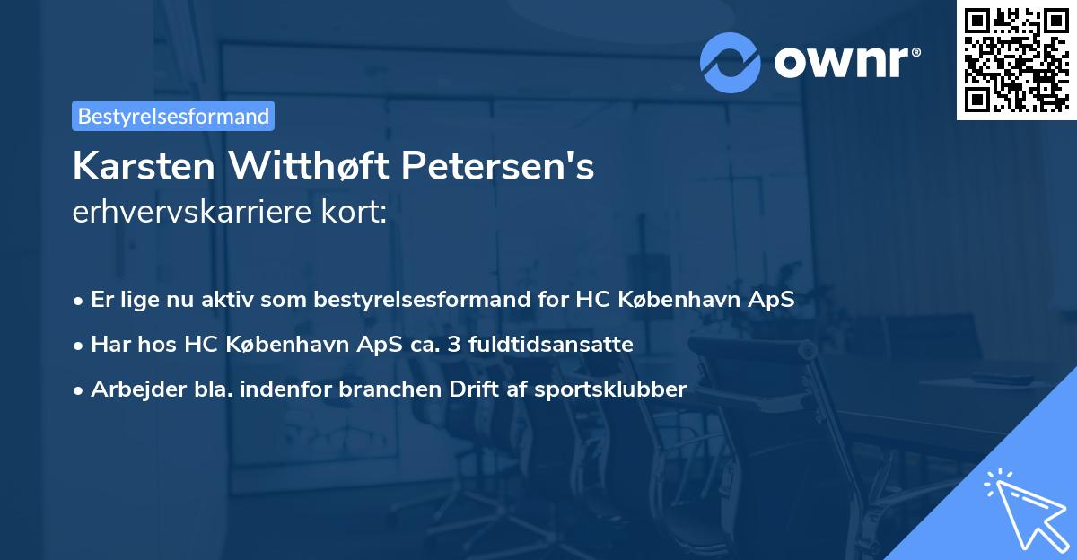 Karsten Witthøft Petersen's erhvervskarriere kort