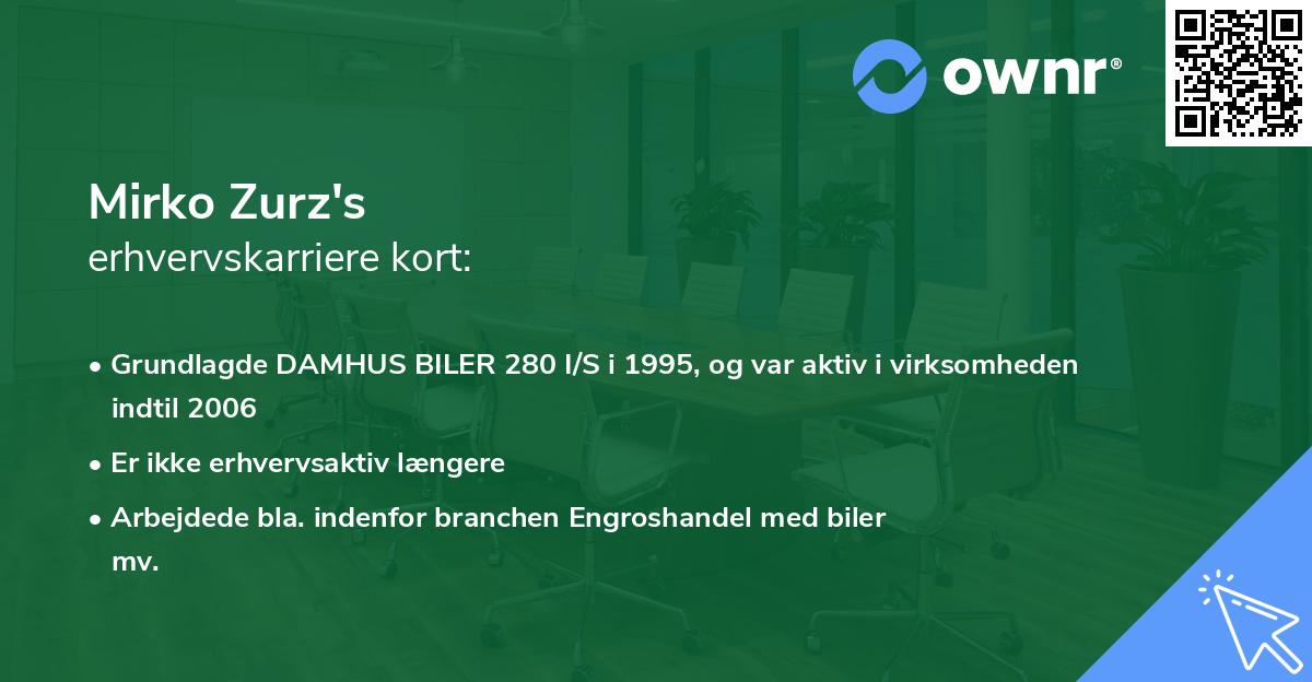 Mirko Zurz's erhvervskarriere kort