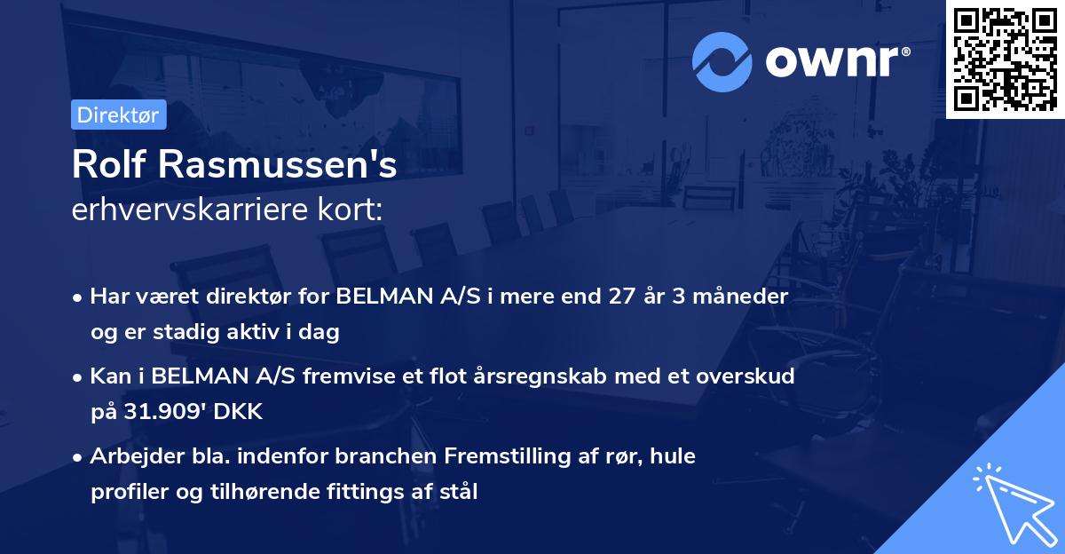 Rolf Rasmussen's erhvervskarriere kort