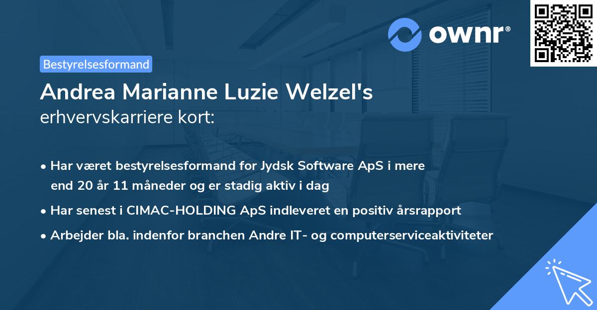 Andrea Marianne Luzie Welzel's erhvervskarriere kort