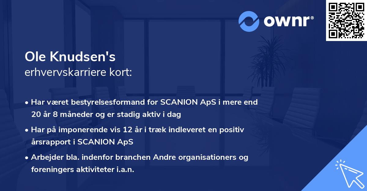 Ole Knudsen's erhvervskarriere kort