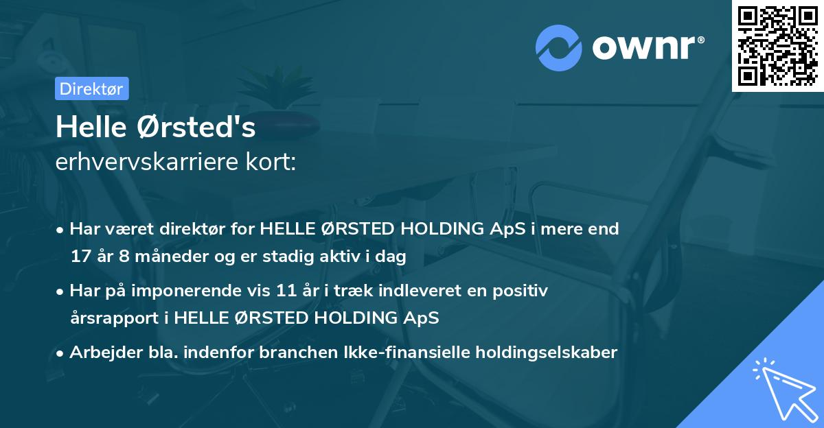 Helle Ørsted's erhvervskarriere kort