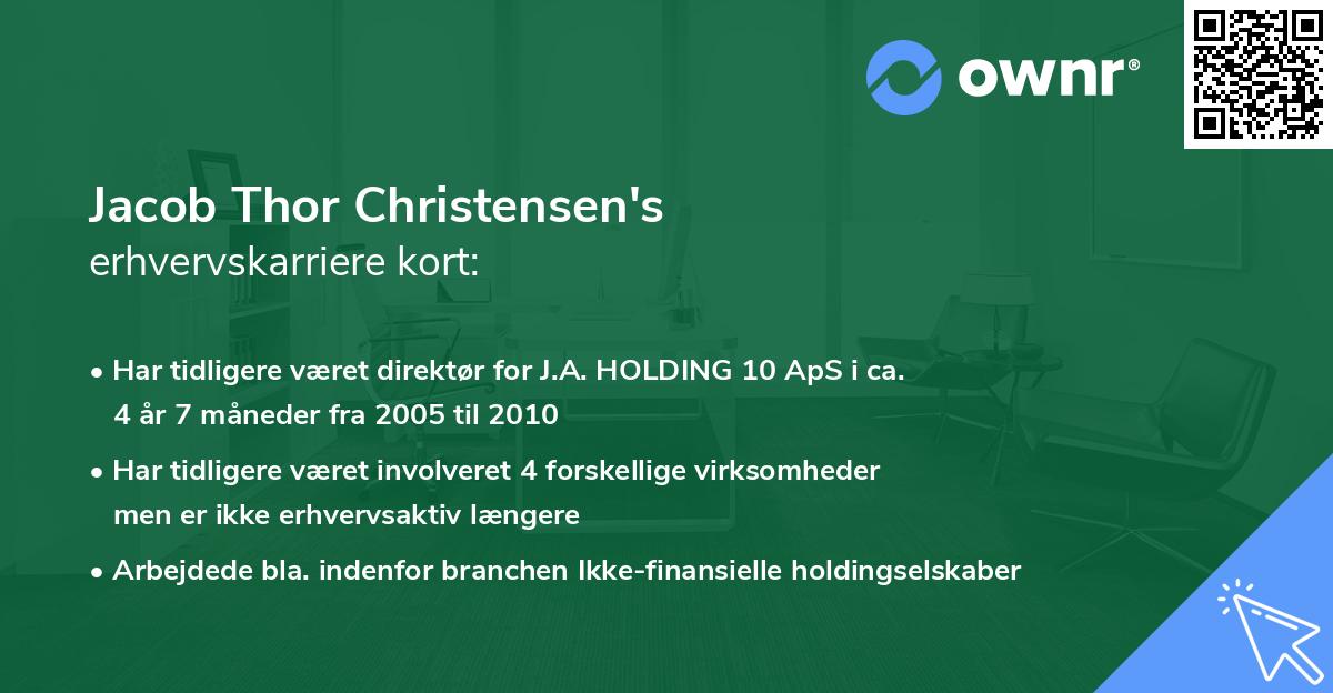 Jacob Thor Christensen's erhvervskarriere kort
