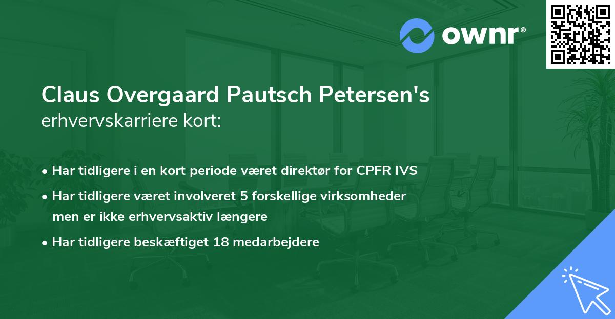 Claus Overgaard Pautsch Petersen's erhvervskarriere kort