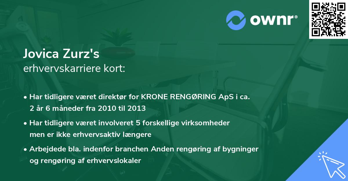 Jovica Zurz's erhvervskarriere kort