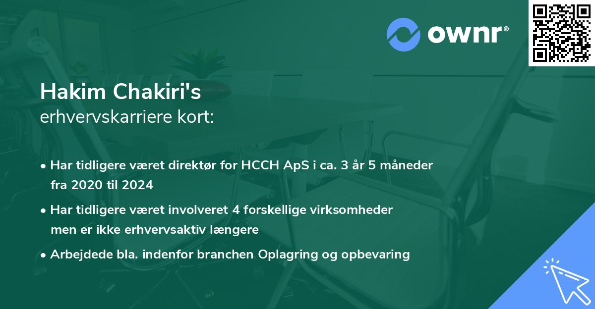Hakim Chakiri's erhvervskarriere kort