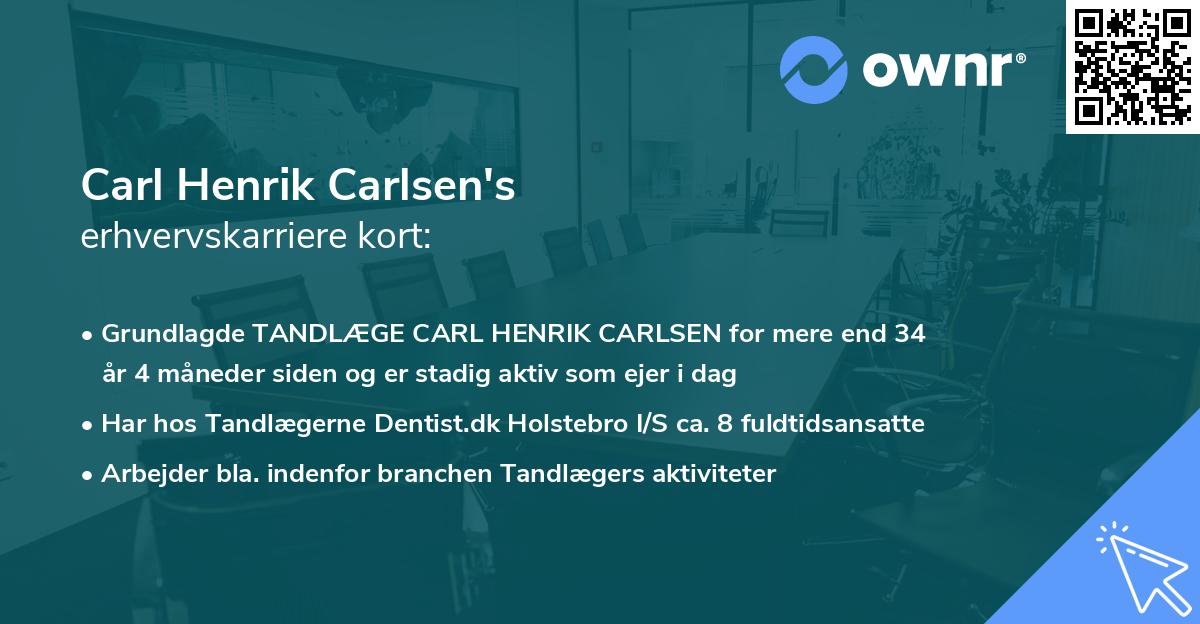 Carl Henrik Carlsen's erhvervskarriere kort