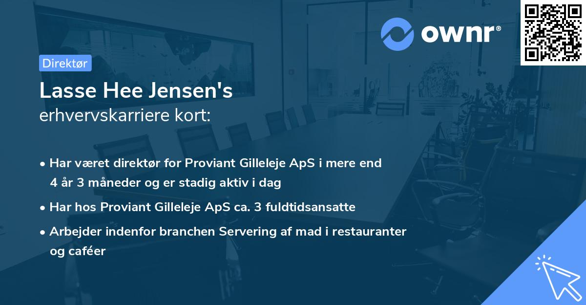 Lasse Hee Jensen's erhvervskarriere kort