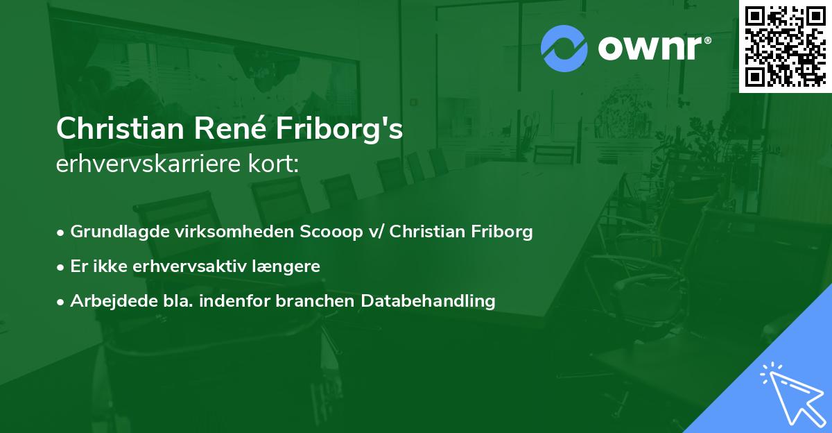 Christian René Friborg's erhvervskarriere kort