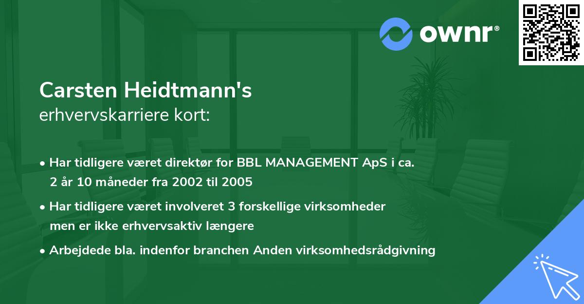 Carsten Heidtmann's erhvervskarriere kort