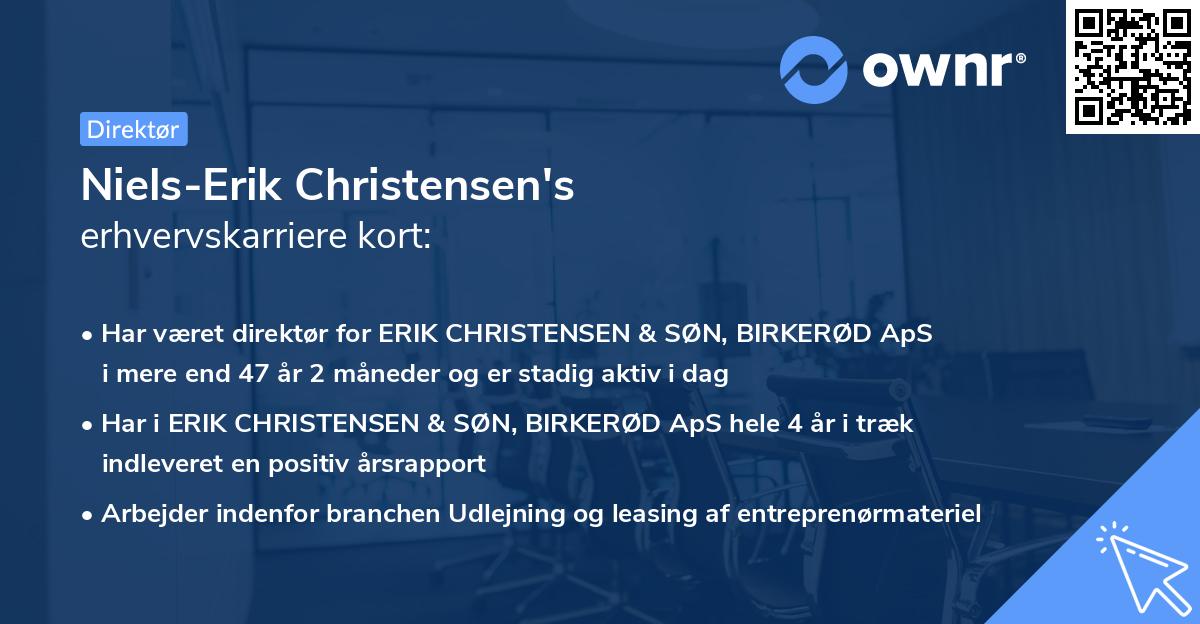 Niels-Erik Christensen's erhvervskarriere kort