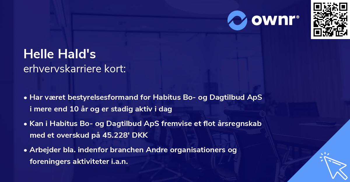 Helle Hald's erhvervskarriere kort
