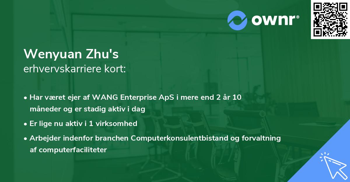 Wenyuan Zhu's erhvervskarriere kort