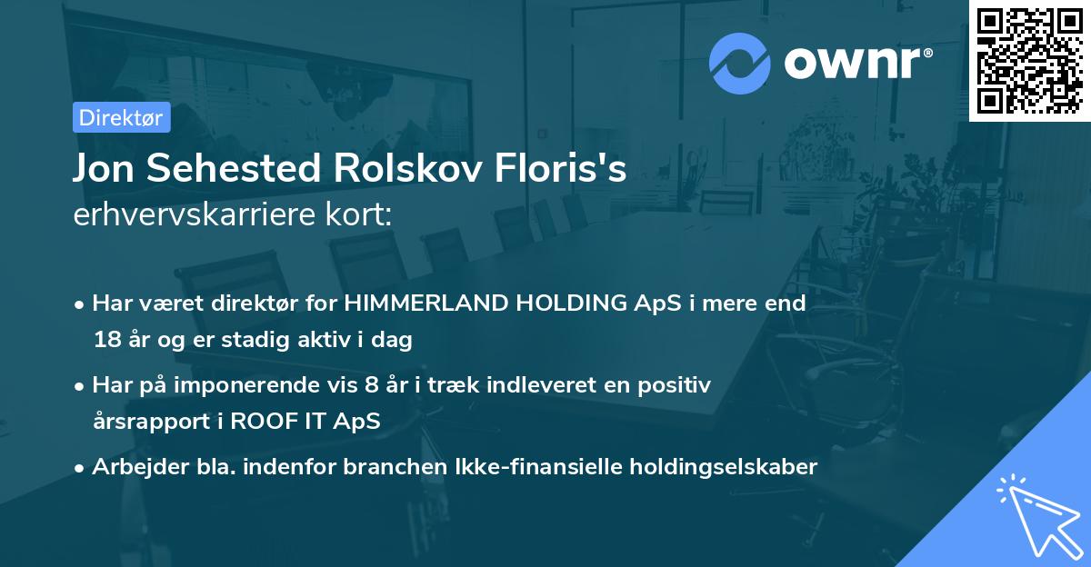 Jon Sehested Rolskov Floris's erhvervskarriere kort