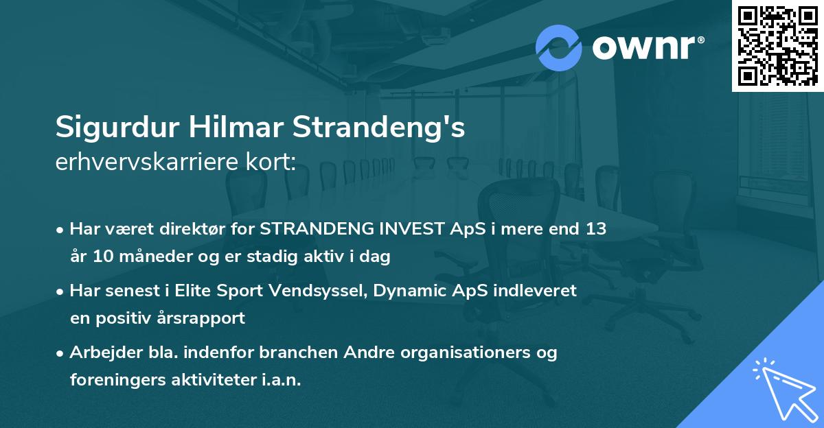 Sigurdur Hilmar Strandeng's erhvervskarriere kort