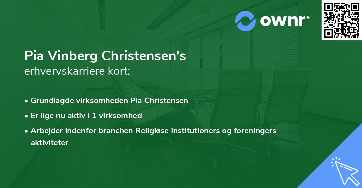 Pia Vinberg Christensen's erhvervskarriere kort