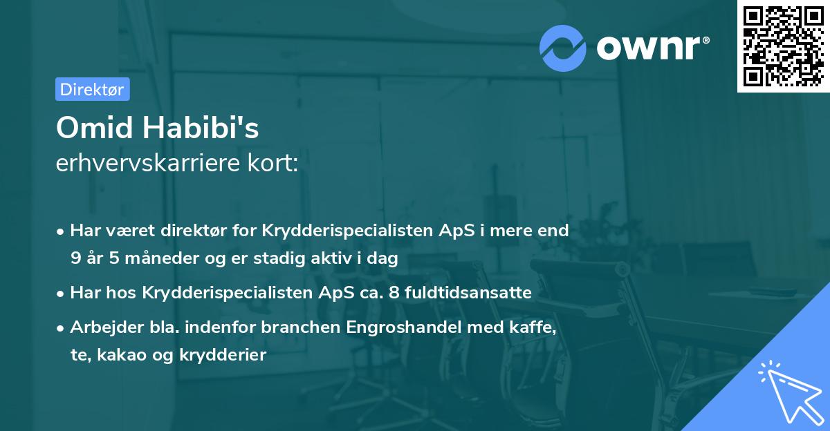 Omid Habibi's erhvervskarriere kort