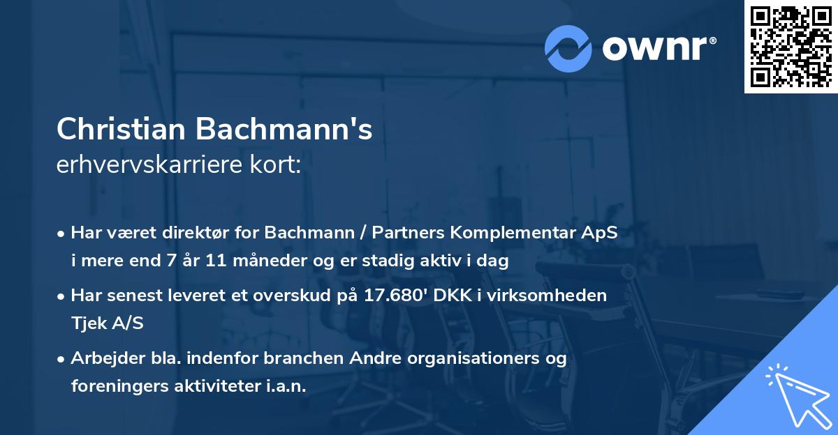 Christian Bachmann's erhvervskarriere kort