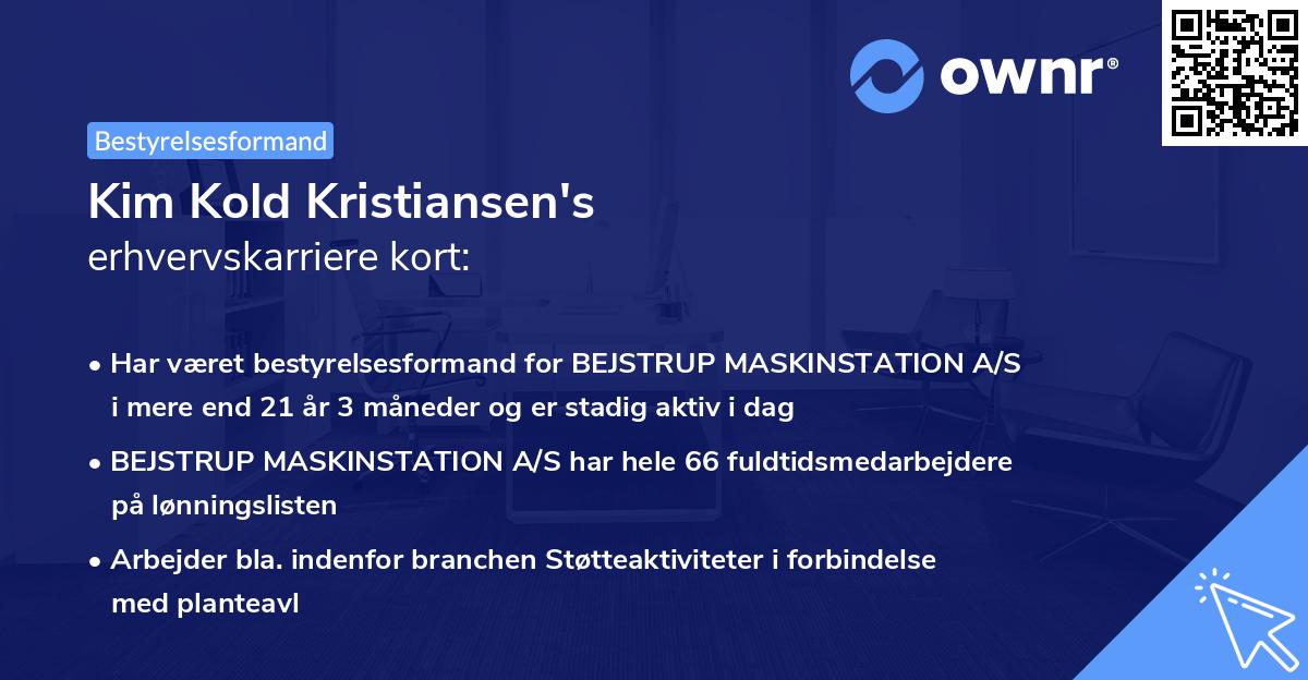 Kim Kold Kristiansen's erhvervskarriere kort