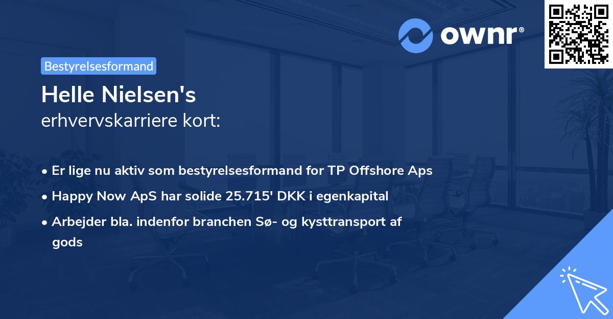 Helle Nielsen's erhvervskarriere kort