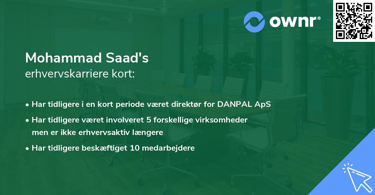 Mohammad Saad's erhvervskarriere kort