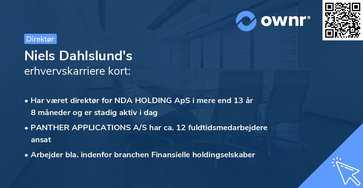 Niels Dahlslund's erhvervskarriere kort