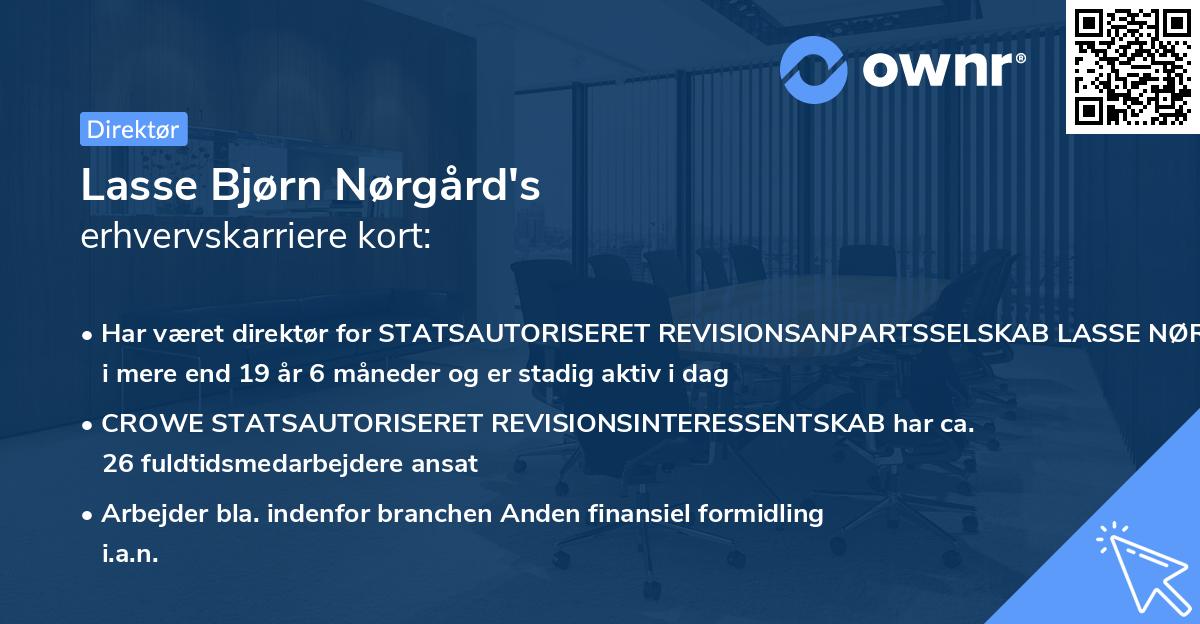 Lasse Bjørn Nørgård's erhvervskarriere kort