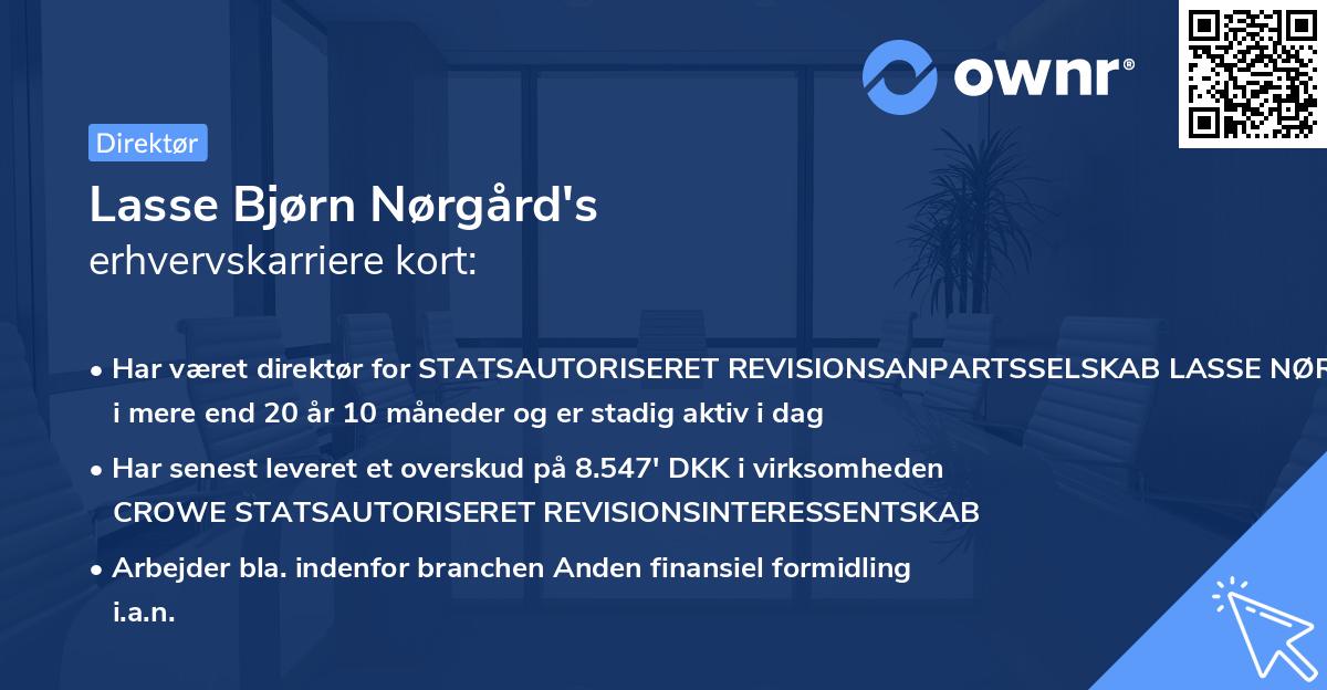 Lasse Bjørn Nørgård's erhvervskarriere kort