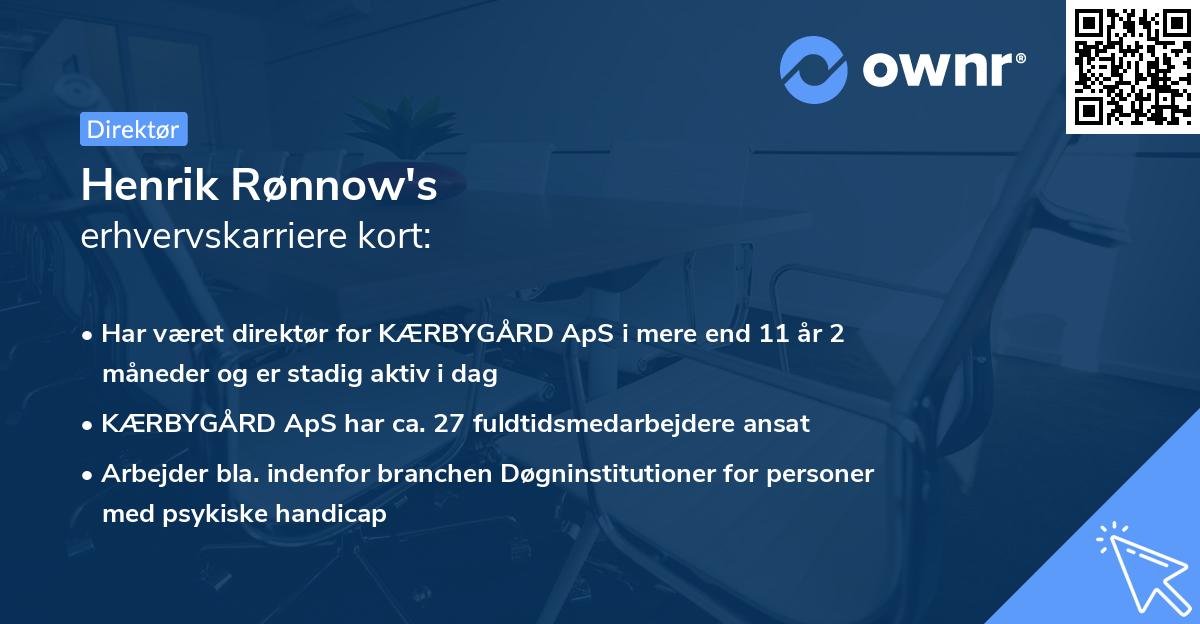 Henrik Rønnow's erhvervskarriere kort