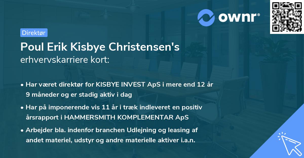 Poul Erik Kisbye Christensen's erhvervskarriere kort