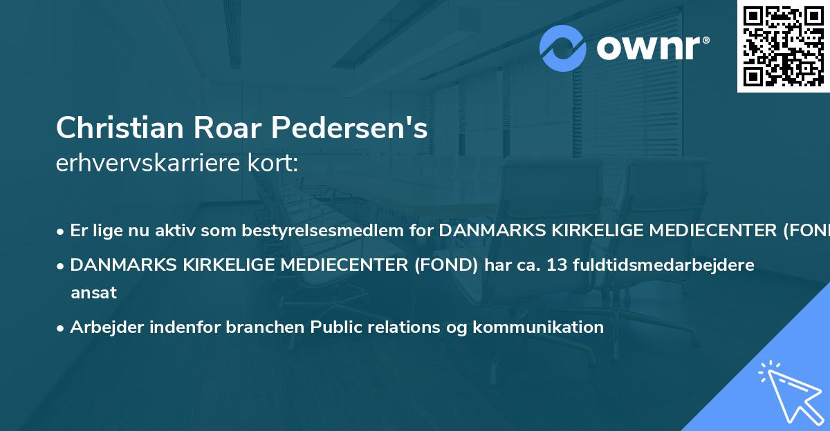 Christian Roar Pedersen's erhvervskarriere kort