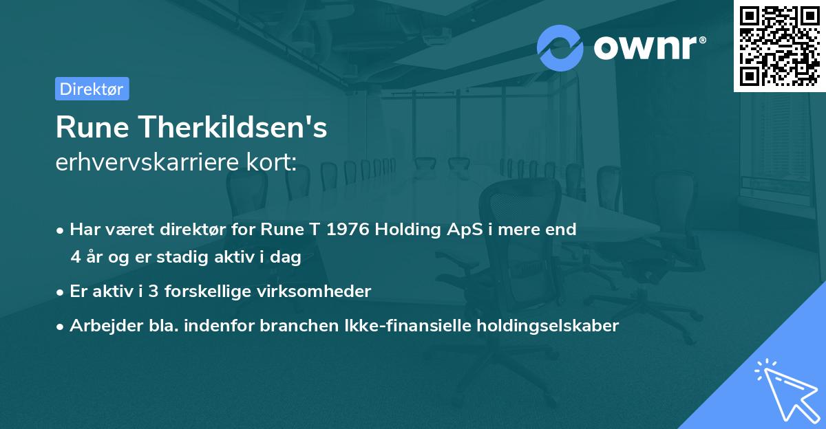 Rune Therkildsen's erhvervskarriere kort