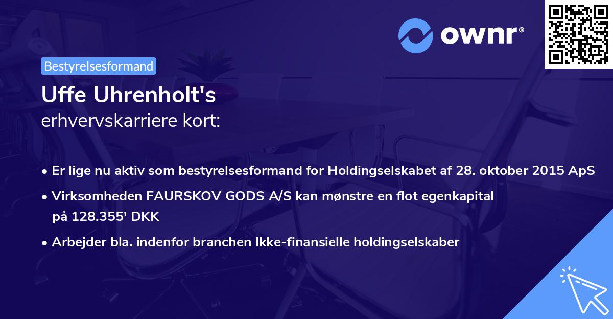 Uffe Uhrenholt's erhvervskarriere kort