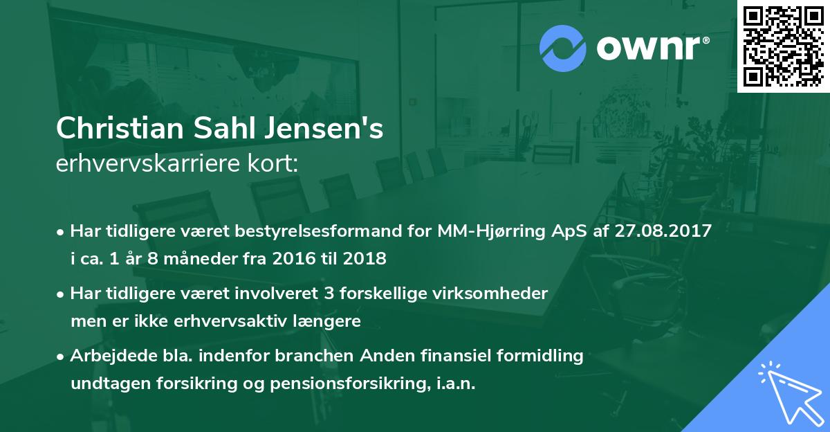 Christian Sahl Jensen's erhvervskarriere kort