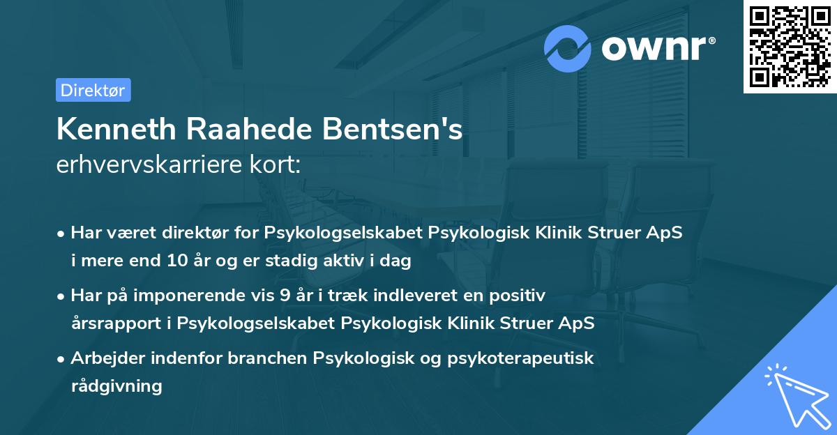 Kenneth Raahede Bentsen's erhvervskarriere kort
