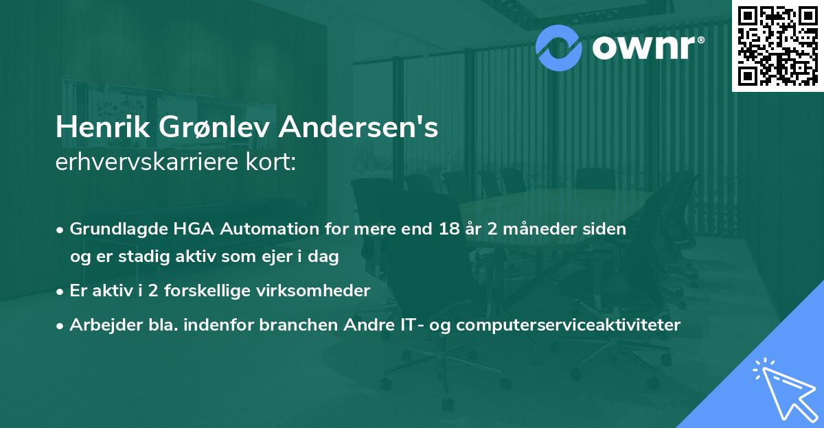 Henrik Grønlev Andersen's erhvervskarriere kort