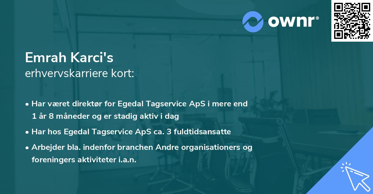 Emrah Karci's erhvervskarriere kort