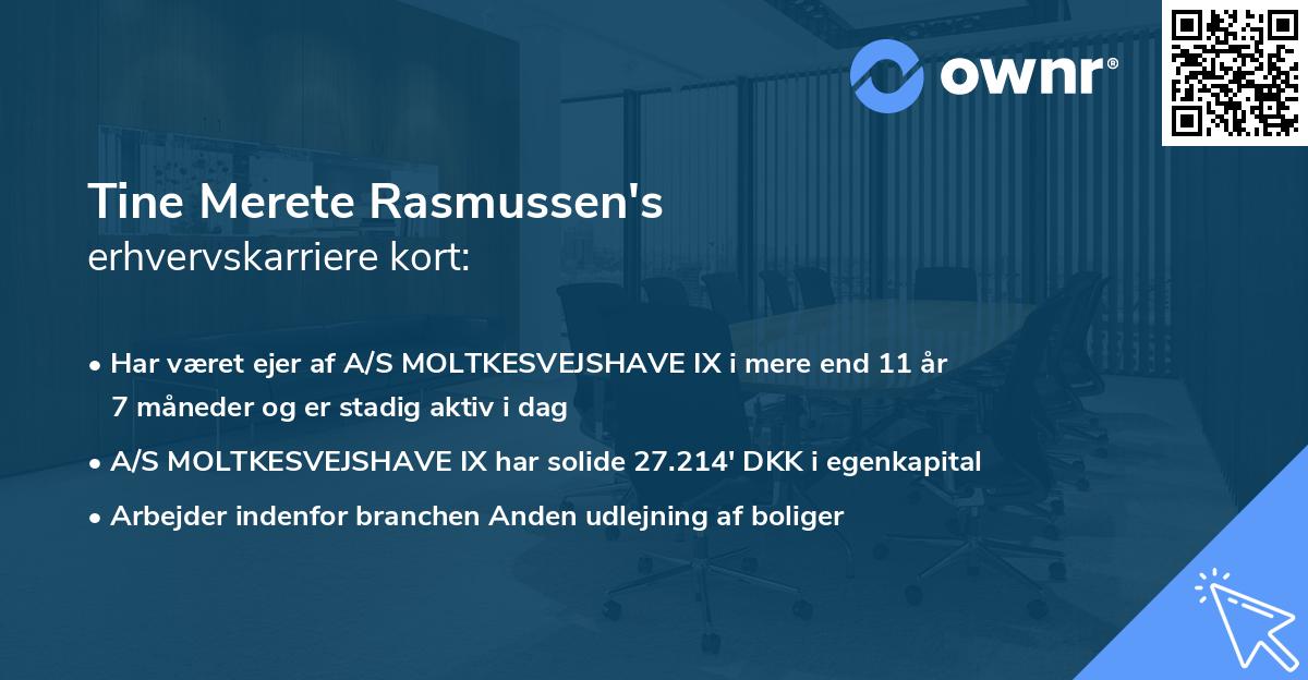 Tine Merete Rasmussen's erhvervskarriere kort