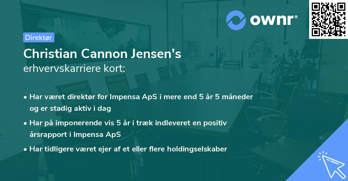 Christian Cannon Jensen's erhvervskarriere kort