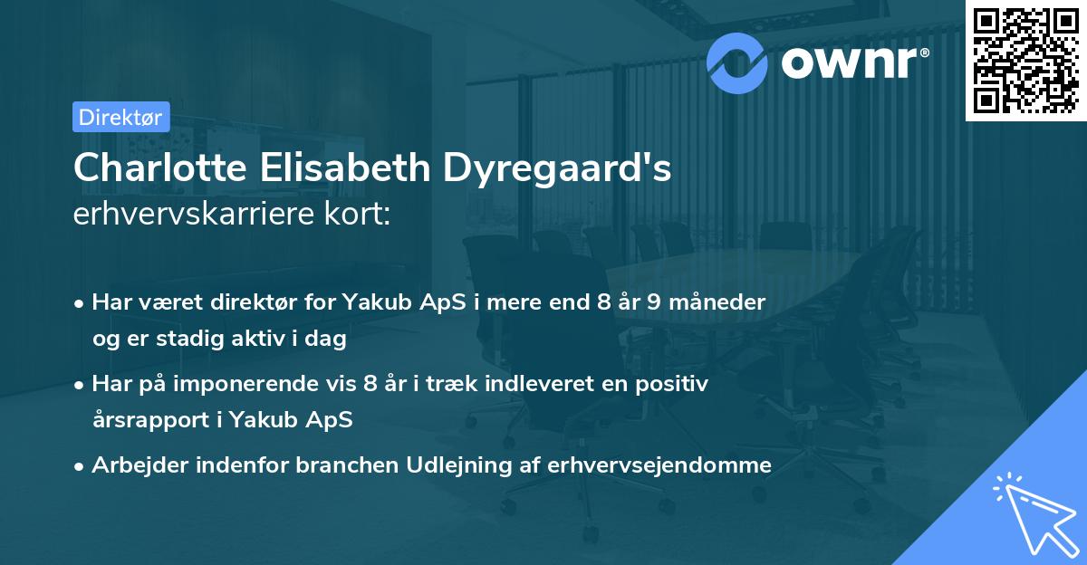 Charlotte Elisabeth Dyregaard's erhvervskarriere kort