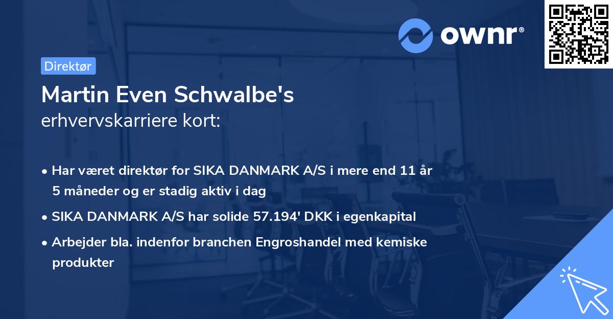 Martin Even Schwalbe's erhvervskarriere kort