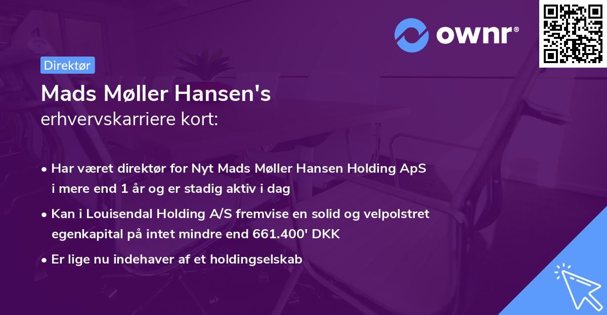 Mads Møller Hansen's erhvervskarriere kort